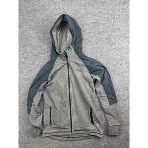 Under Armour Cold Gear Jacket Women's XS Gray Fleece Lined Zip Up Hooded